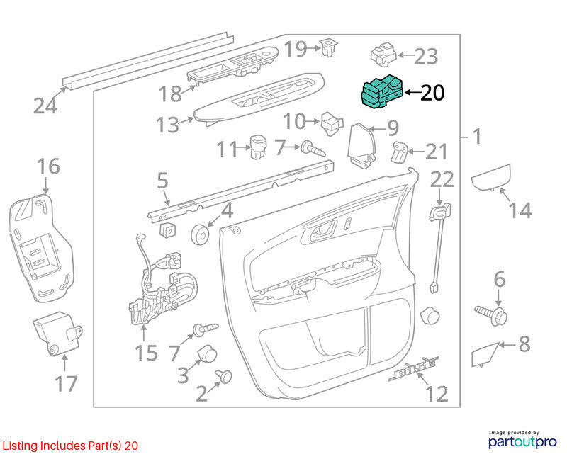 Driver Front Door Switch Driver's Master Combined Fits 09-10 TRAVERSE