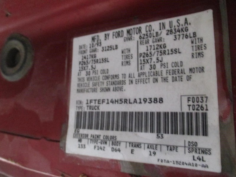 F150 1994 Seat Belt Front 1687561