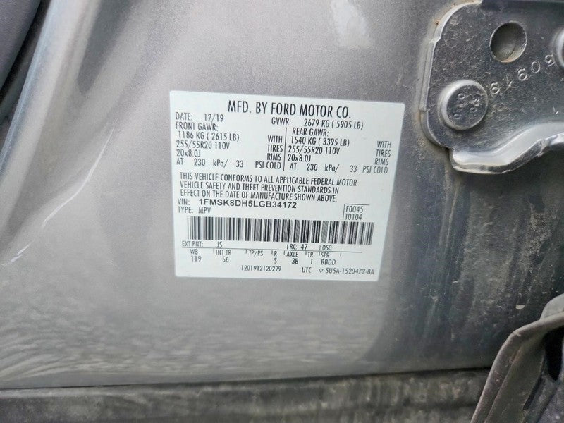 EXPLORER 2020 Seat Belt Rear 1993071