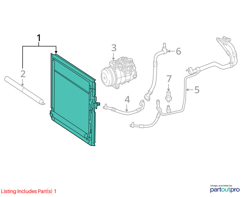 AC Condenser 166 Type Suv VIN D 4th Digit Fits 16-19 MERCEDES GLE-CLAS