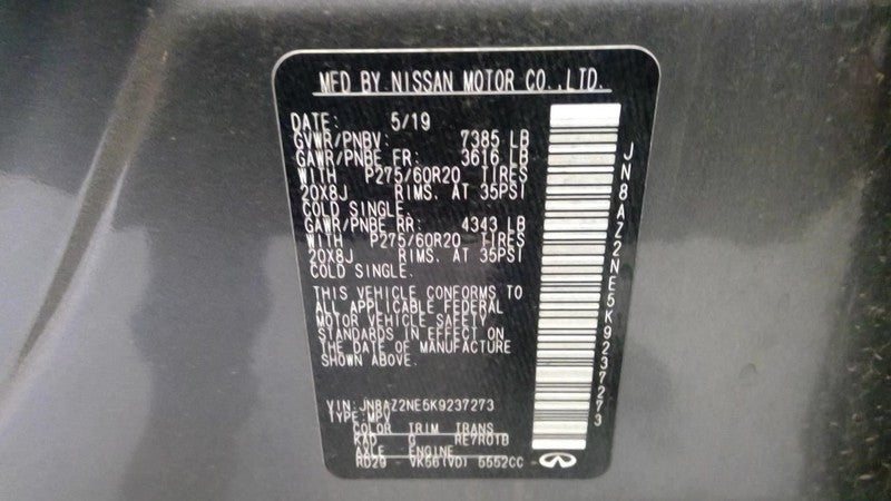 Speedometer Cluster MPH Without Adaptive Cruise Fits 19 INFINITI QX80