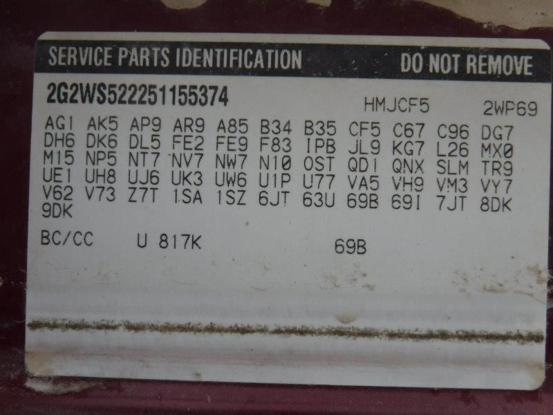 Passenger Right Door Handle Exterior Rear Fits 97-05 CENTURY 1046752