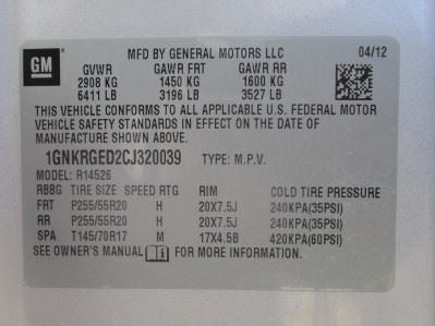 Passenger Corner/Park Light Park Lamp-turn Signal Fits 09-12 TRAVERSE
