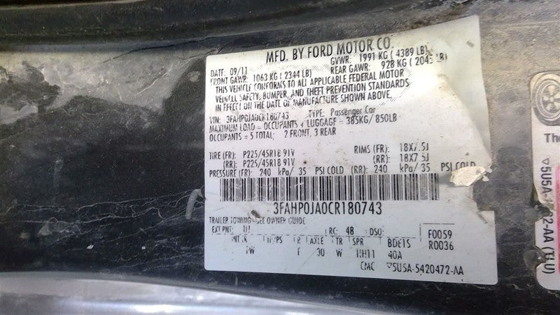 AC Compressor VIN A 8th Digit Fits 06-12 FUSION 1901440