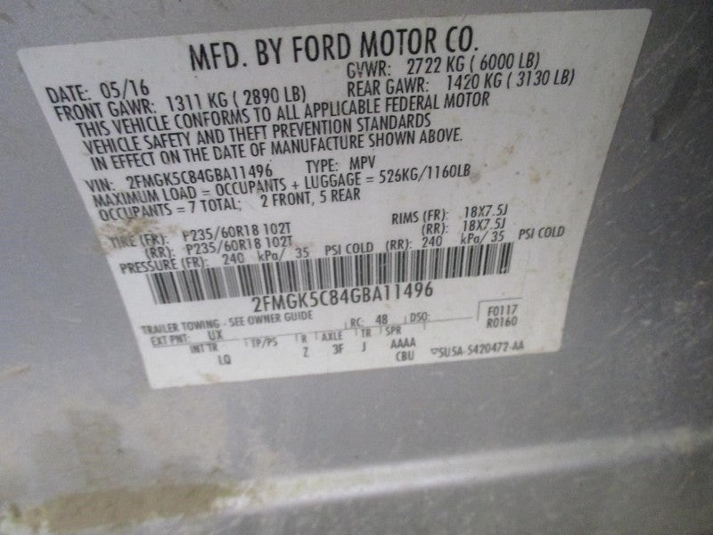 FLEX 2016 Seat Belt Rear 1943071