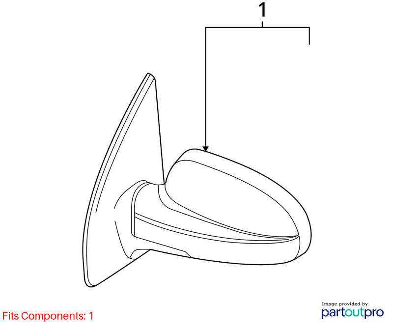 Driver Side View Mirror Power Ntbk Heated Opt Z5U Fits 07-11 AVEO 1967