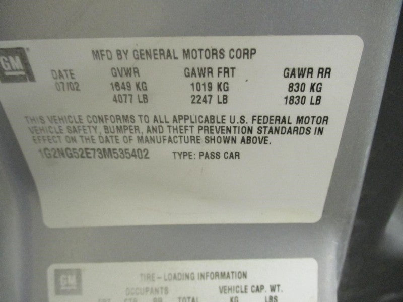 Automatic Transmission 3.4L Fits 03 ALERO 1669780