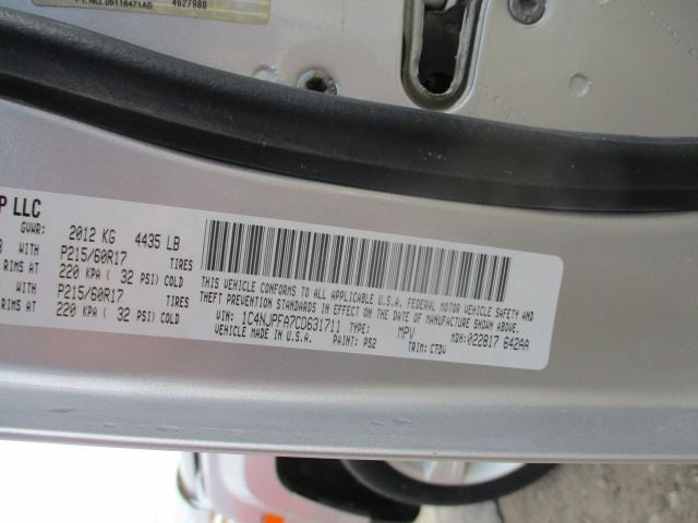 Passenger Side View Mirror Moulded In Black Power Fits 07-12 PATRIOT 1