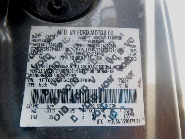 Front Axle Srw 3.55 Ratio Fits 11-12 FORD F250SD PICKUP 1539470