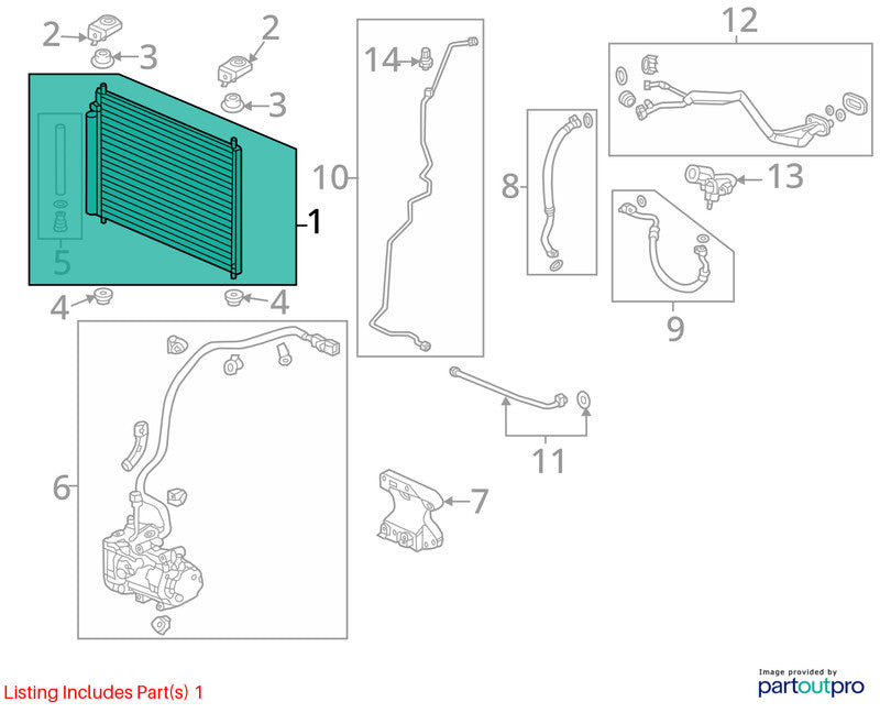 AC Condenser AWD Hybrid Fits 14-20 RLX 1933510