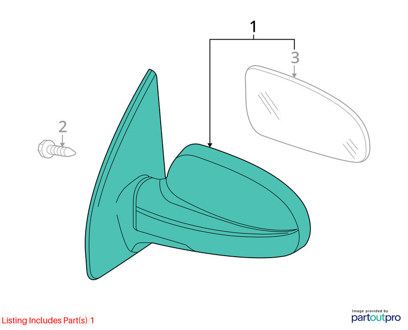 Driver Left Side View Mirror Power Hatchback Fits 07-11 AVEO 1400461