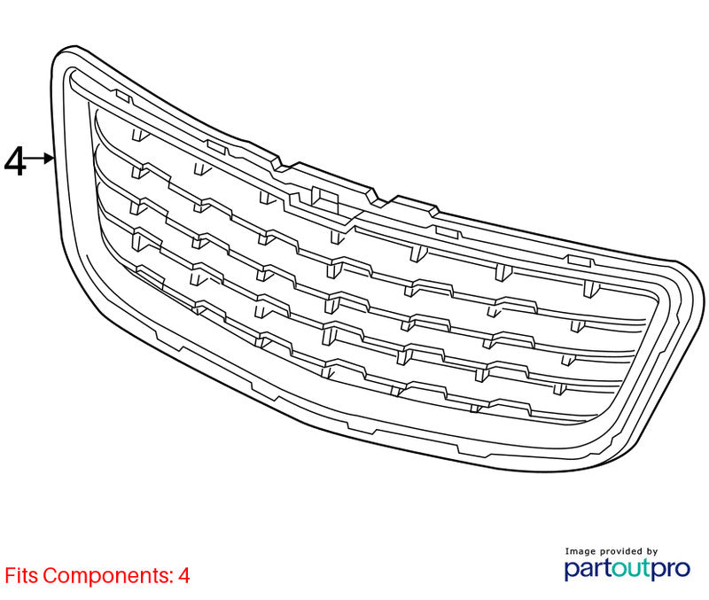 Grille Black With Chrome Bars Lower Fits 15-16 TRAX 1020377