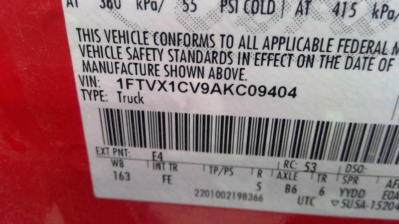 F150 2010 Seat Belt Rear 1734153