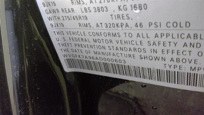 Volkswagen Touareg 2010 Headrest Used 8790