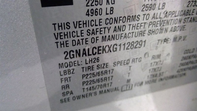 Automatic Transmission FWD 2.4L Fits 15-17 EQUINOX 1655672