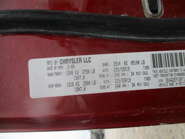 Rear Bumper Reinforcement Fits 09-20 JOURNEY 1579844