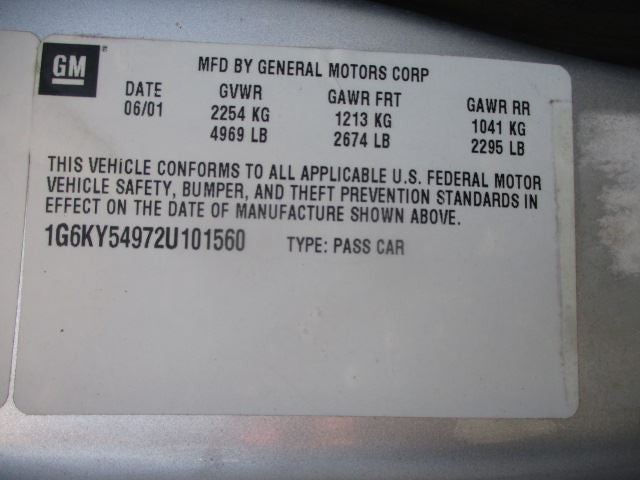 Automatic Transmission FWD VIN 9 8th Digit Fits 02 DEVILLE 1587532