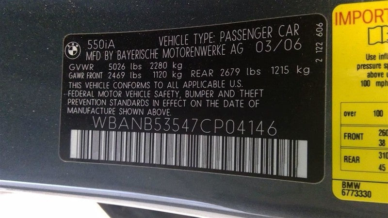 Driver Headlight With Xenon HID Fits 05-07 BMW 525i 1684138