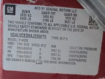 Driver Side View Mirror Power Folding Opt Dnp Fits 08-12 ENCLAVE 19707