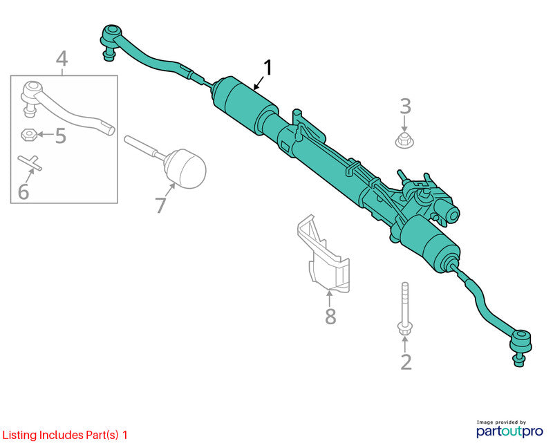 Nissan Pathfinder 2013-2016 Steering Gear Rack 490013KA0A Used 2951