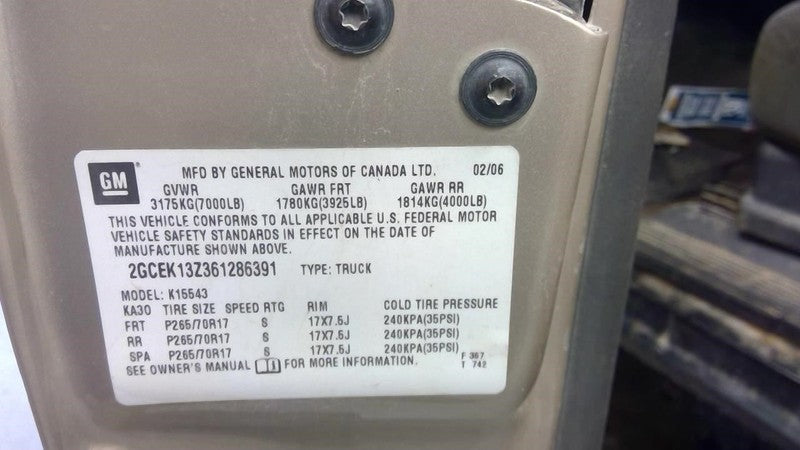 Automatic Transmission 4WD Fits 04-06 AVALANCHE 1500 1931349