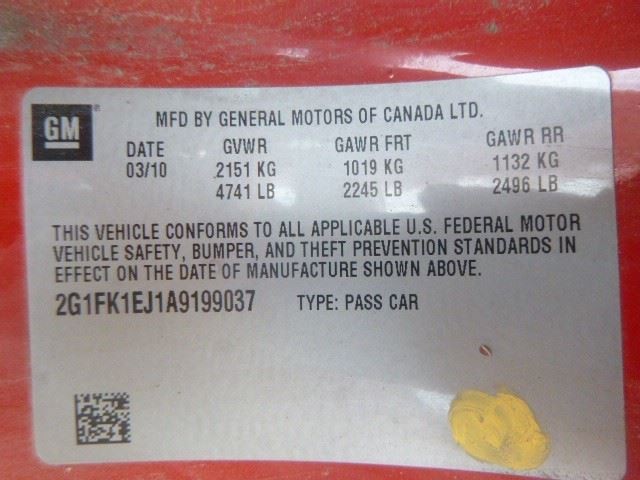 Passenger Right Tail Light Outer Fits 10-13 CAMARO 1195656