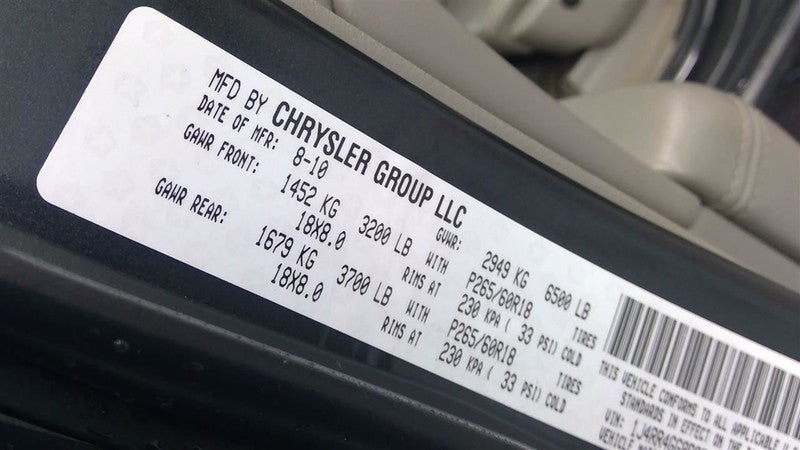 GRANDCHER 2011 Seat Belt Rear 1708366