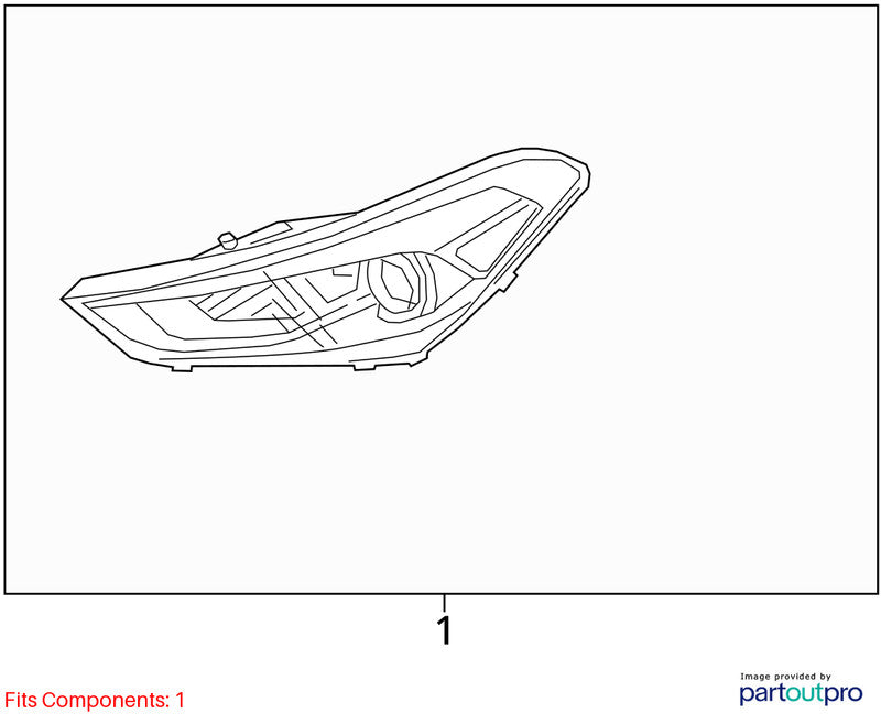 Driver Left Headlight Halogen Without LED Accent Fits 16-18 TUCSON 188