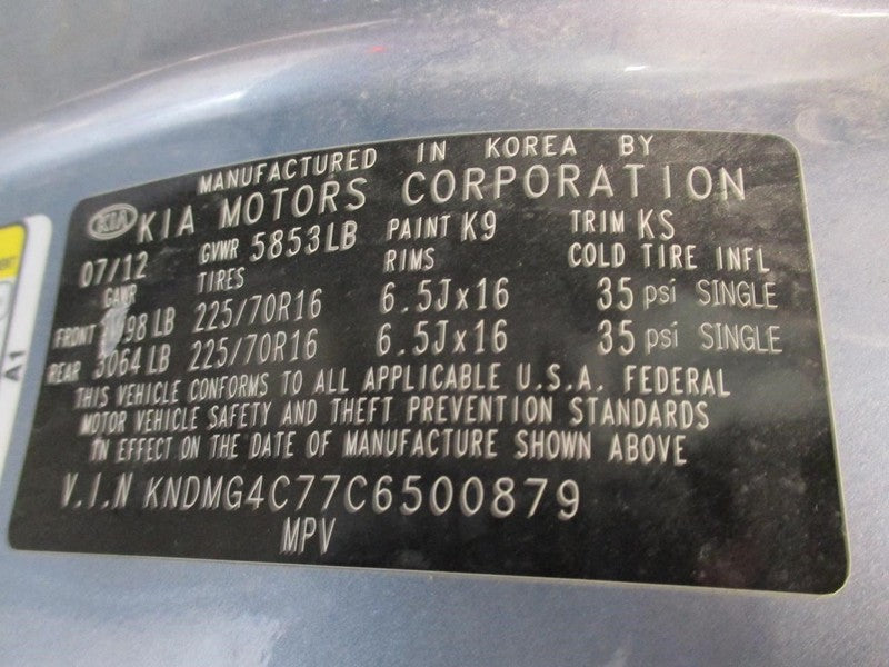 Kia Sedona 2012 Headrest Used 1207
