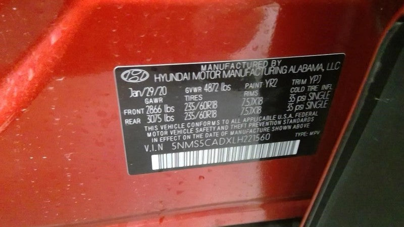 SANTA FE 2020 Dash/Interior/Seat Switch 1939192