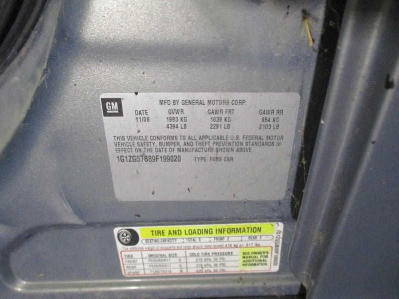 MALIBU 2009 Seat Rear 2024447