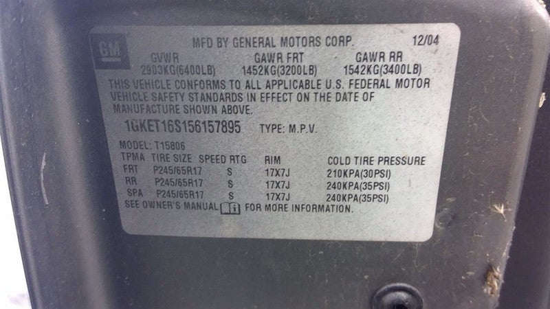 Power Steering Pump Fits 04-06 ENVOY XL 1699704