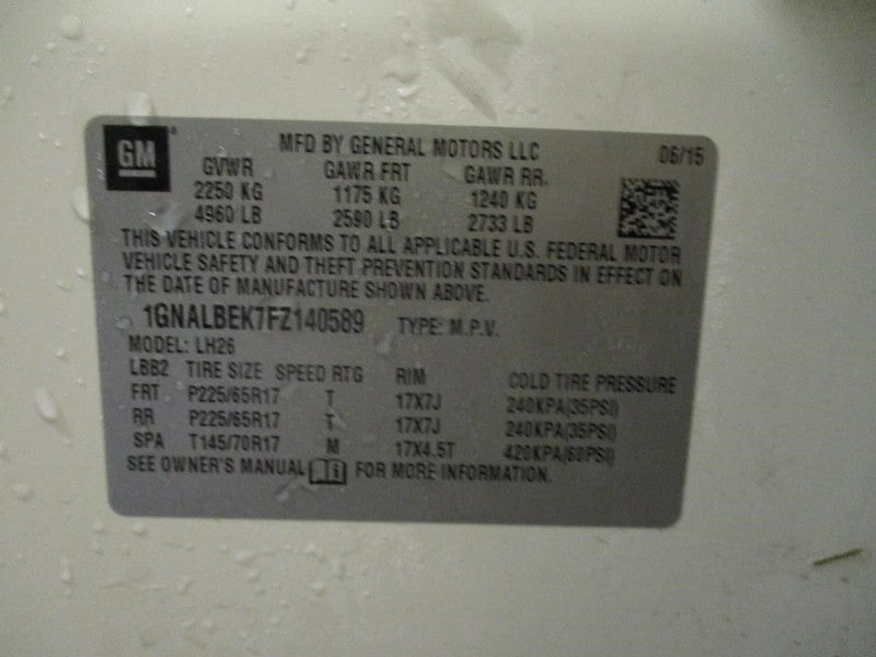 Automatic Transmission FWD 2.4L Fits 15-17 EQUINOX 2062759