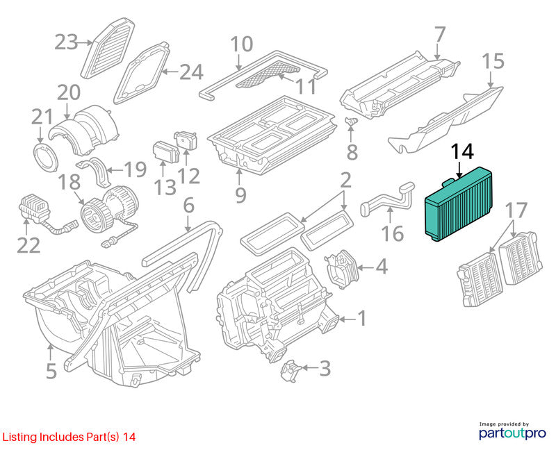 AC Evaporator Thru VIN 007087 Fits 97-01 AUDI A8 1952177
