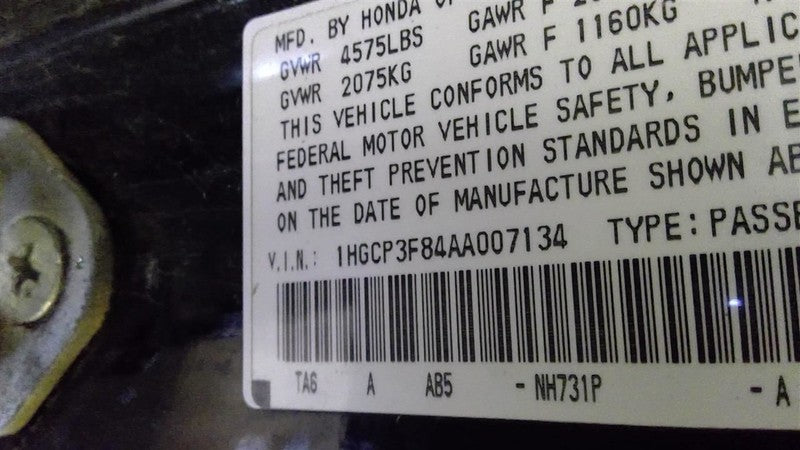 Automatic Transmission Coupe 3.5L Fits 10 ACCORD 1705298