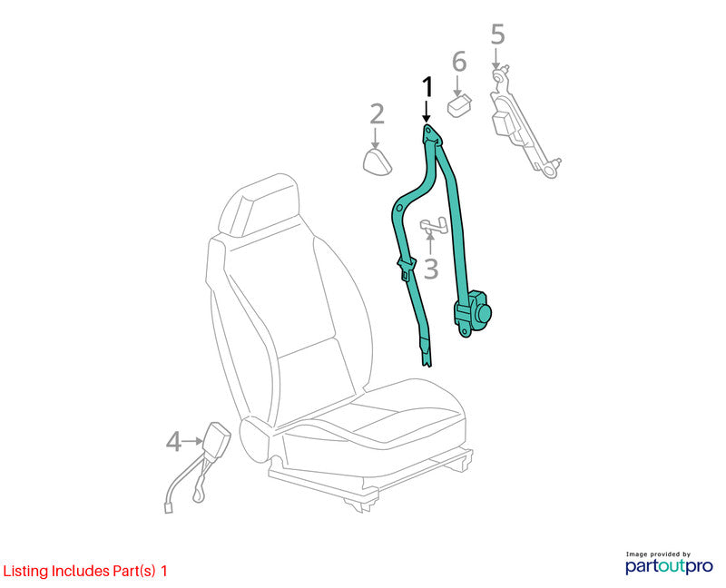 Seat Belt Front Bucket Passenger Retractor Fits 08-09 AURA 1971638