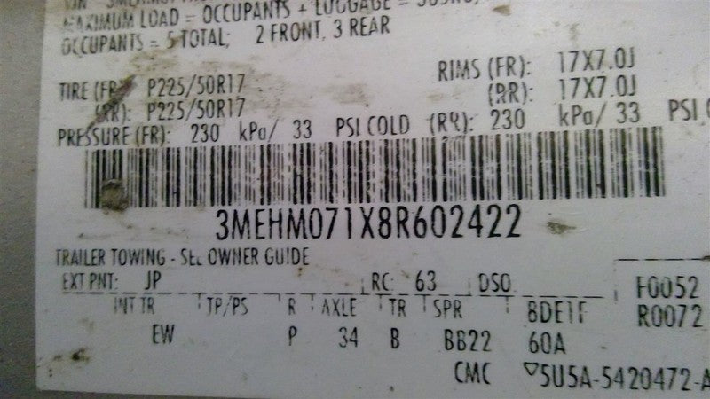 Automatic Transmission 3.0L 6 Speed FWD Fits 08-09 FUSION 1698190