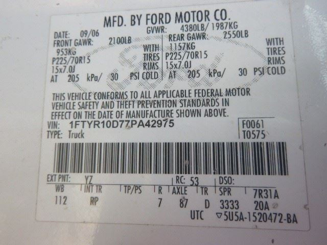 Passenger Side View Mirror Manual Black Textured Fits 06-11 RANGER 149