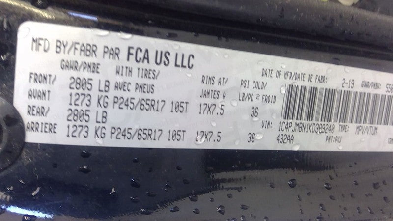 Jeep Cherokee 2019 Headrest Used 4855
