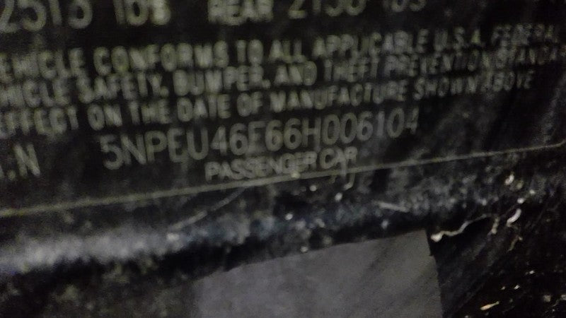 Engine 3.3L VIN F 8th Digit 6 Cylinder Fits 06-10 SONATA 1713804