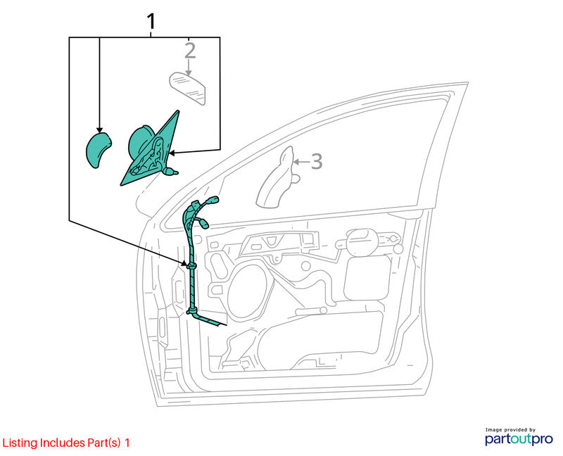 Passenger Side View Mirror Power Excluding St Fits 00-07 FOCUS 1552263