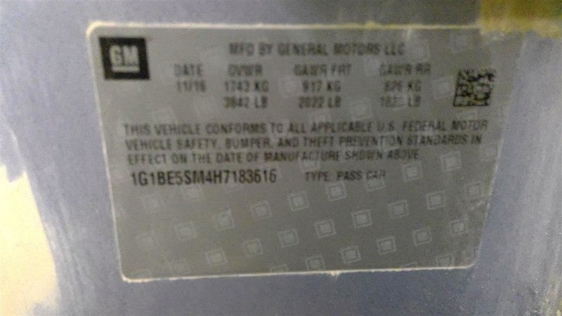 Power Brake Booster Fits 16-19 CRUZE 1691042
