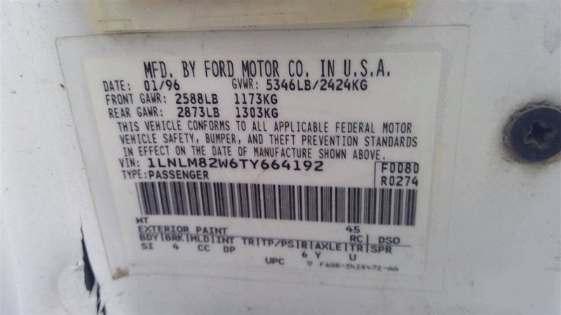 Power Steering Pump Fits 91-98 LINCOLN & TOWN CAR 1668836