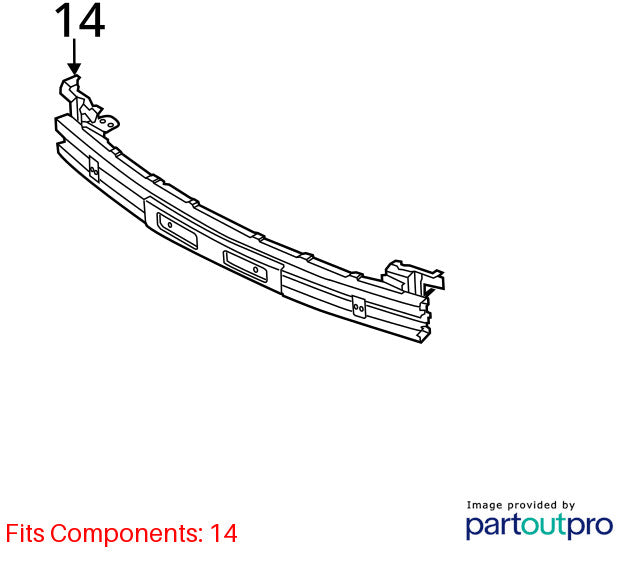 Front Bumper Reinforcement US Market Fits 06-12 14 SEDONA 1991176