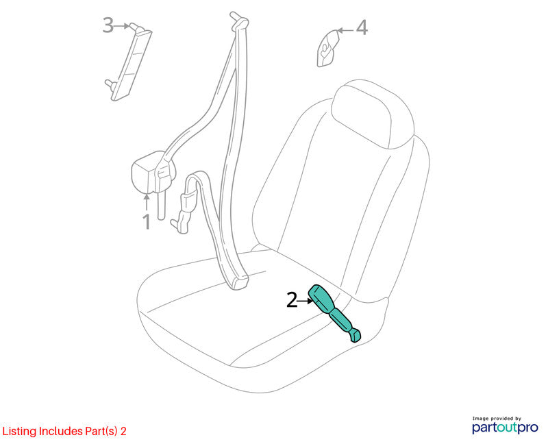 Seat Belt Front Bucket Driver Buckle Fits 04-08 MAXIMA 1888781