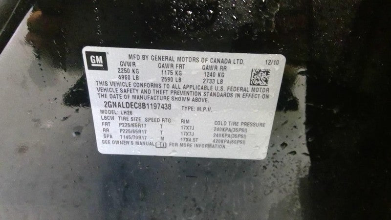 Chevrolet Equinox 2011 Headrest Used 1857
