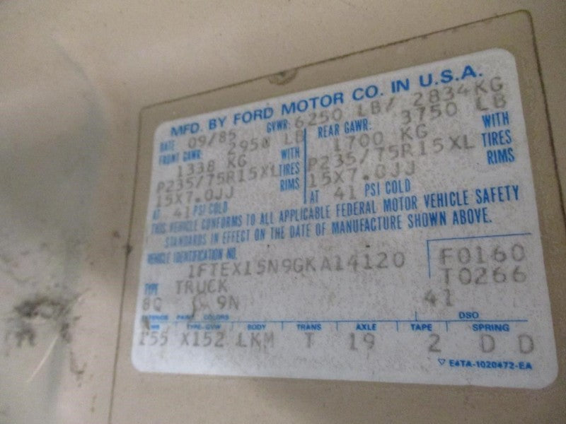 F150 1986 Seat Rear 2021318