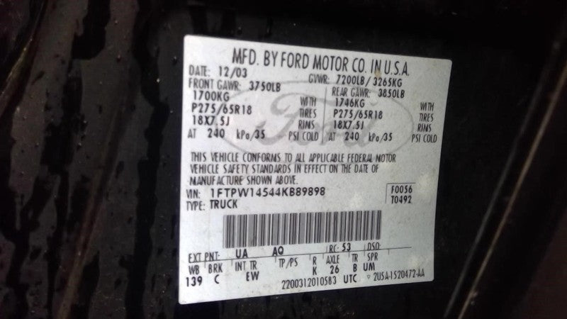 Driver Left Tail Light Styleside Fits 04-08 FORD F150 PICKUP 1857792