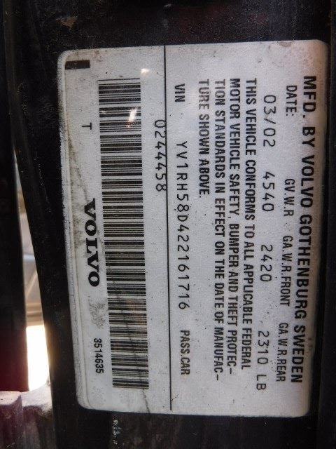Turbo/Supercharger FWD 2.4L Engine Fits 99 01-04 VOLVO 70 SERIES 19016