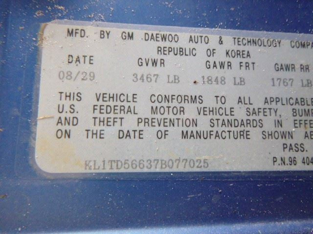Door Handle Exterior Door Front Ntbk Body Colored Fits 07-11 AVEO 1166